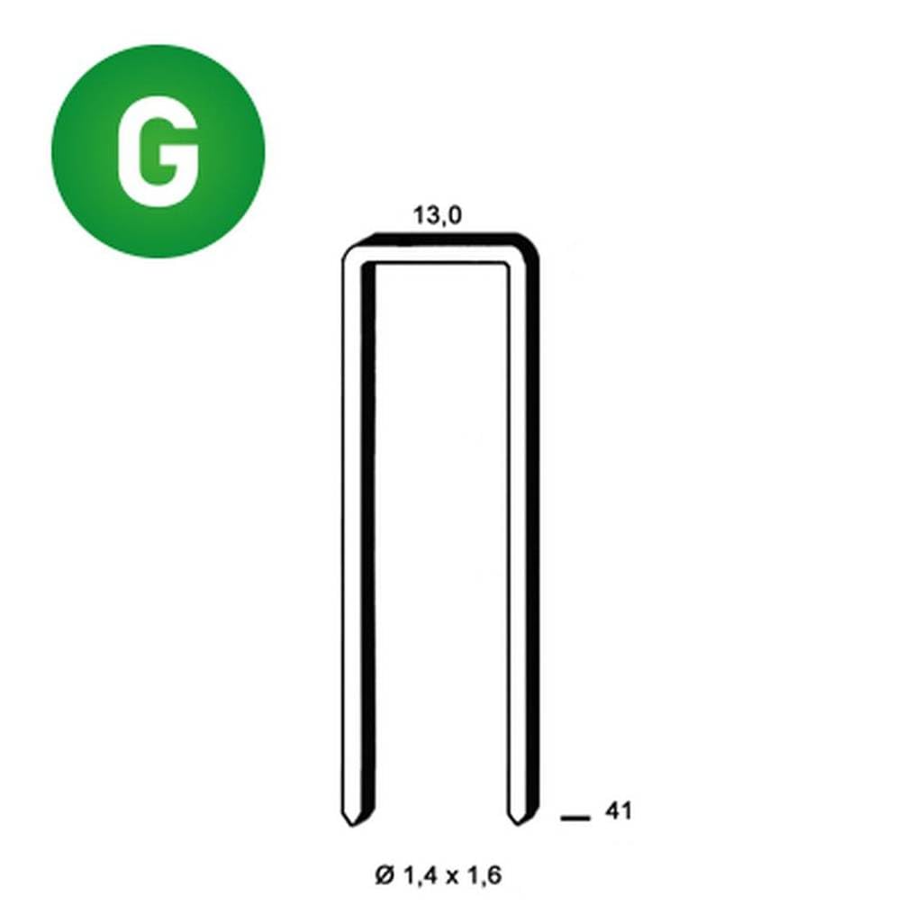 9 800 grapas Gx-41 – galvanizadas – 13 x 41 x 1,4 x 1,6 mm – D-Work