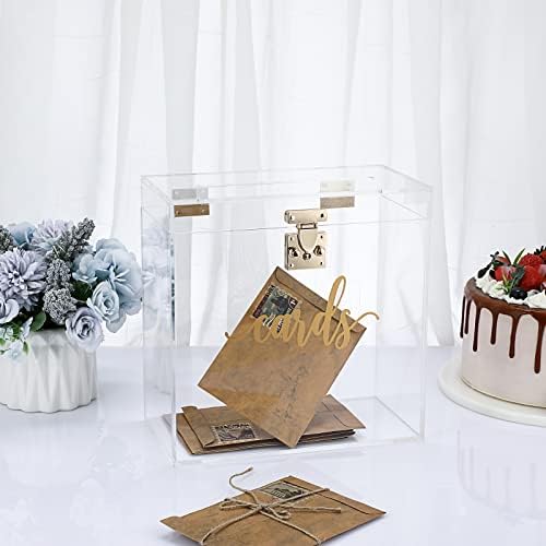 Tolida Clear Acrylic Wedding Cards Box, Gift Card Box Holder for Wedding Decorations