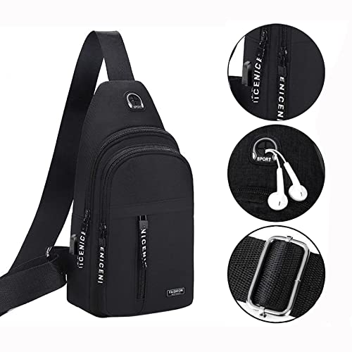 Crossbody Sling Bag, Waterproof Sling Backpack Bag With Usb Charging Port, Multipurpose Crossbody Chest One Shoulder Outdoor Travel Hiking Daypack # #TOP6