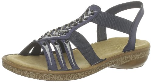 Rieker Damen 62861 Offene Sandalen mit Keilabsatz, 14, 39 EU