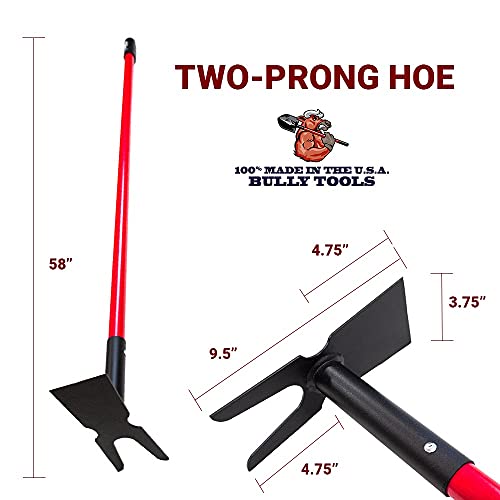 Bully Tools 92357 12-Gauge 2-Prong Weeding Hoe With Fiberglass Handle #TOP2