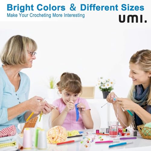 Image of Amazon Brand - Umi 8-Piece Crochet Hook Set | Ergonomic Soft Grip Handles for Comfortable Crocheting | Smooth, Durable Hooks in Multiple Sizes for Yarn, Knitting, and DIY Crafts