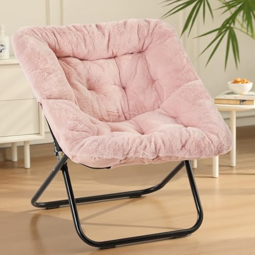 Sweetcrispy Foldable Faux Fur Chair