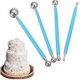 DPIST Fondant Tools Metal Ball Fondant Cake Decorating Sugarcraft Gumpaste Flower Modelling Mold 4pcs