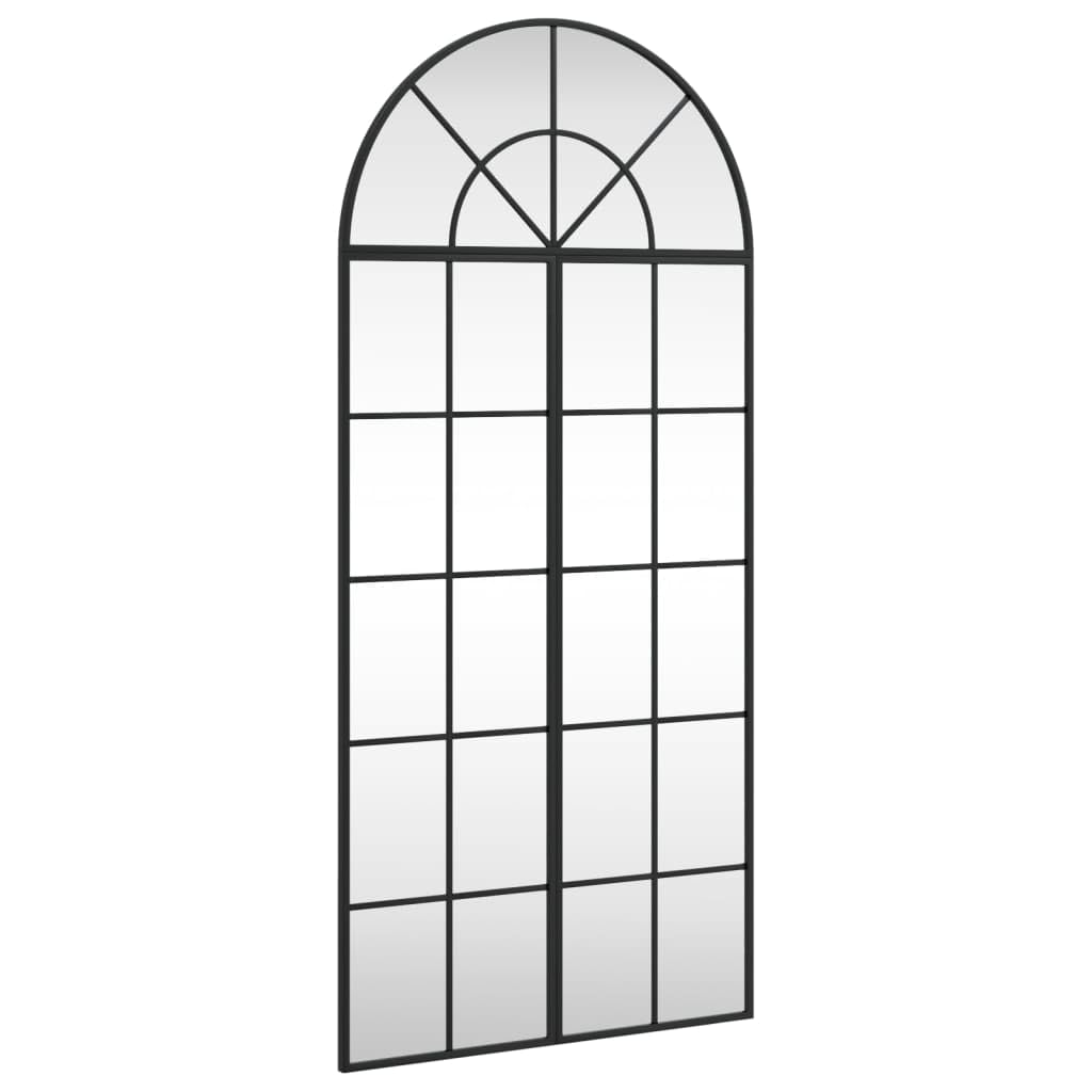KGHFDVB Minimalistic Arch Wall Mirror 60x130 cm Black, Iron Frame Wall-Mounted Mirror for Bedroom, Living Room, Bathroom, Hallway Decor