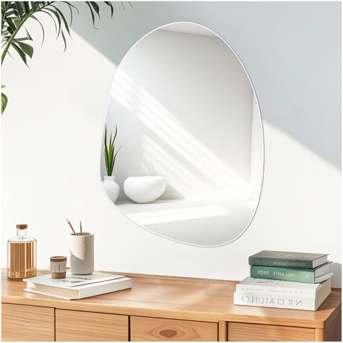 JMITHA Spiegel Asymmetrisch Asymmetrischer Spiegel ohne Rahmen 60x45cm HD...