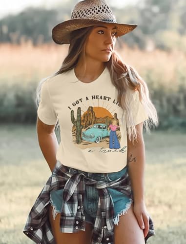 I Got A Heart Like A Truck Shirt Women Country Music Shirts Concert Tshirt Sunset Western Cowgirl Tee Tops4