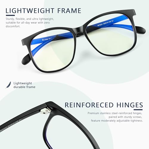 Image of Blue Light Blocking Glasses for Women Men, Square Thick Frame Anti Eyestrain & UV Glare JF6218