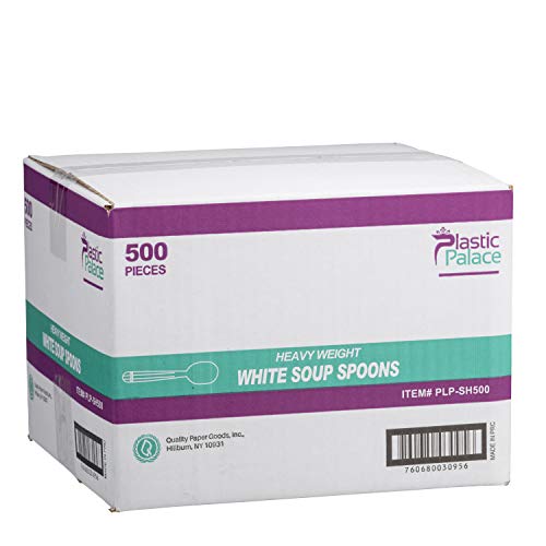 Plastic Soup Spoons Heavy Duty - Pack Of 500 Disposable Spoons Plastic Utensils - Plastic Cutlery For Parties And Events Pack #TOP3