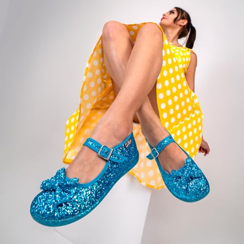 Image of Hot Chocolate Design Women's Mary Jane Flat Shoes - Mary Jane Flat Dress Shoes with Non-Marking Rubber Sole Adjustable Buckle-Strap, Adjustable Buckle-Strap and Cushioned Inner Sole with Arch Support