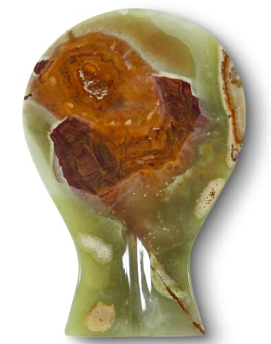 TheWolfard Green Calcite Spoon Rest for Kitchen Counter