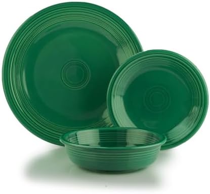 Fiesta 12-Piece Dinnerware Set, Jade, Classic Design for Four