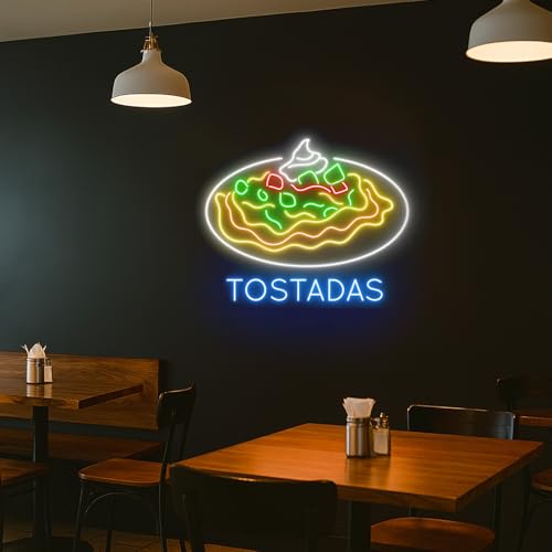 Tostadas Led Neon Sign 25inches Custom Large Open Tostadas Light