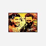DABAUR Tableaux sur Toile Che Guevara et Fidel Castro citent Cuba Communisme Révolution Toile Décorative Art Mur Salon Affiches Chambre Chambre 30x50cm sans Cadre