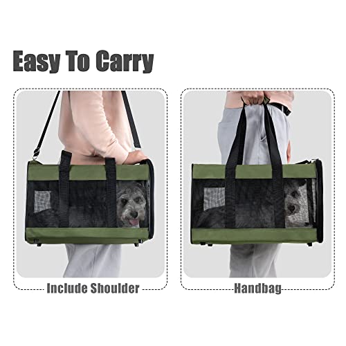 HITSLAM hundebox Faltbar Hundetransportbox Katzentransportbox Katzenbox Transportbox katzentasche für Hund, Katzen, Airline Zugelassen, Reisefreundliche Transporttasche (M)