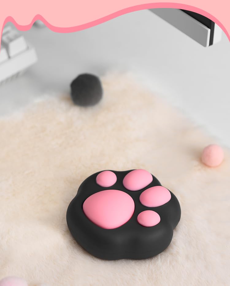 Wireless PC Power Button, Cute Cat Paw Design, PVC Silicone Material, Pink Desktop Switch with PCIE Connection, Not Compatible with Laptops (Cat Paw, Black)