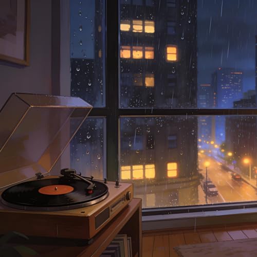 Fall Asleep to Cozy Downtown Jazz ☕ | 1 Hour of City Sounds & Calming Ambience
