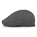 ililily Soft Cotton Newsboy Flat Cap Ivy Stretch-fit Driver Hunting Hat Dark Grey