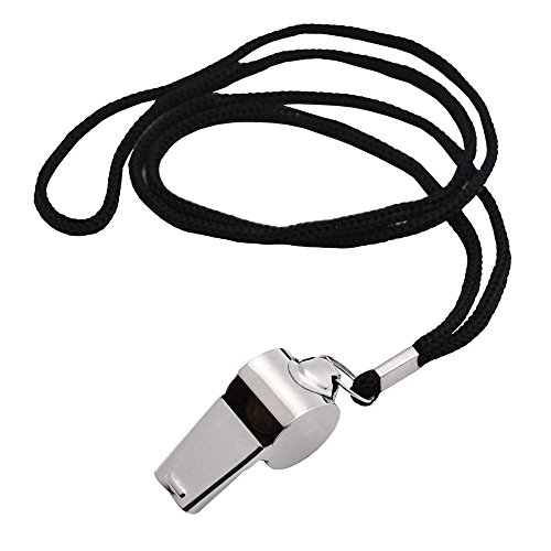 image for Golvery Metal Referee, Coach Whistle - Stainless Steel - Extra Loud Wh