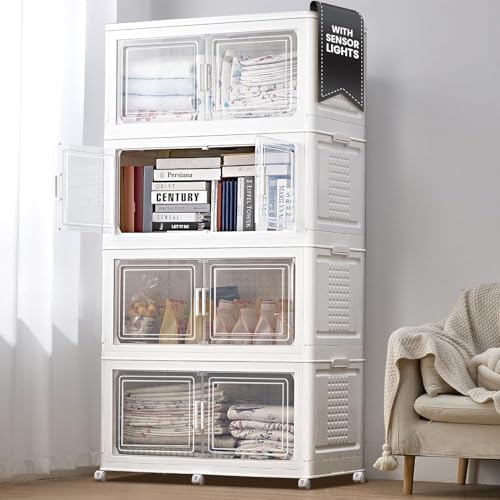 FINCHESCLUB 752QT Extra Large Stackable Storage Bins with Lids, 188Gal