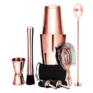 XHZMDWOU Boston Cocktail-Set 9-teilig Kupfer
