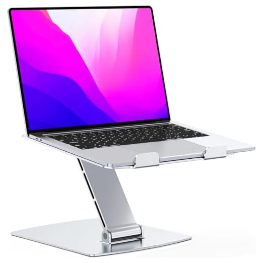 STOON Suporte para laptop de altura ajustável, suporte ergonômico portátil para laptop, suporte para mesa, suporte dobrável de alumínio compatível com MacBook Air Pro, Dell XPS, HP (10 a 16 polegadas) - prata