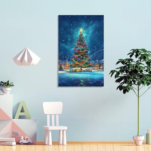 Tableau Impression Sur Toile Arbre de Noël Murale décoration maison