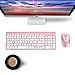 cimetech Wireless Keyboard and Mouse Combo, Compact Full Size Wireless Keyboard and Mouse Set 2.4G Ultra-Thin Sleek Design for Windows, Computer, Desktop, PC, Notebook - Rosegold