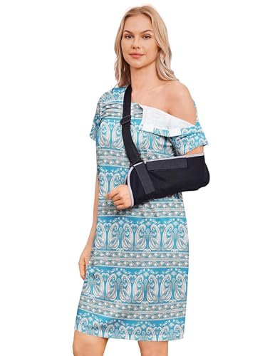 Deyeek Hospital Gowns for Women Post Shoulder Surgery Dress Side Full Tear Away Short Sleeve Adaptive Nursing Clothing