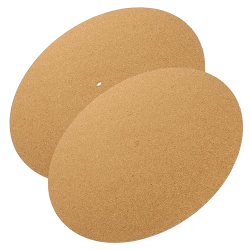 ERINGOGO 2Pcs Cork Turntable Slipmat for Vinyl Record Players Durable Protective Mat Reduces Vibration Improves Sound Compatible with Turntables