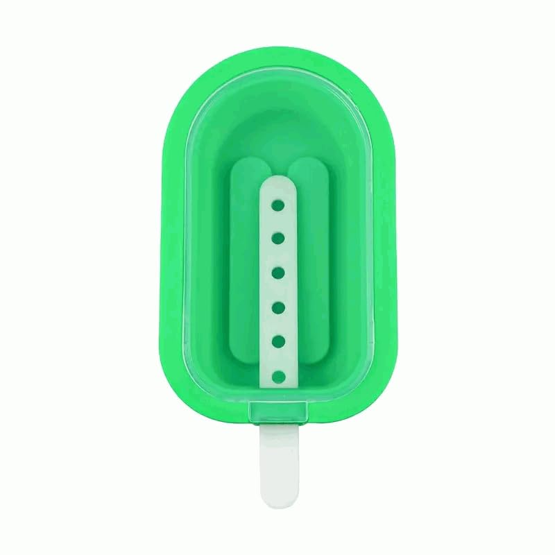 Molde Para Helados, Moldes para polos, Moldes para helados caseros, Moldes reutilizables para helados, Tamaño 10.5 cm, Silicona, apilables, reutilizable, Libre de BPA, Verde