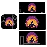 Motorcycle Travellers Pattern Decal Stickers Cover Skin Full Wrap Protective Faceplate Decal for Switch Compatible with for Switch