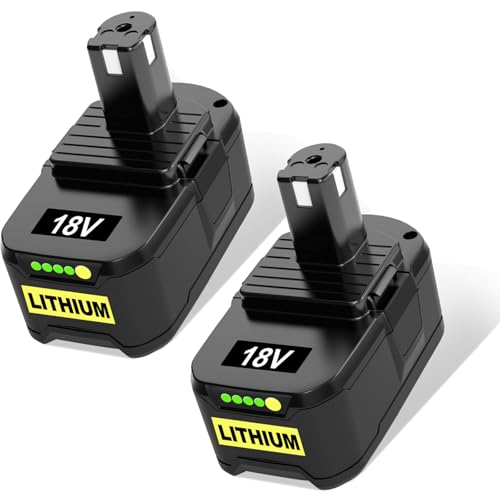 2 Stück 8000mAh Ersatzakku für Ryobi Akku 18V Kompatibel mit Ryobi Akku P108 RB18L50 RB18L40 P102 P103 P104 P105 P106 P107 für kabellose Werkzeuge mit LED-Ladeanzeige (8.0-2)