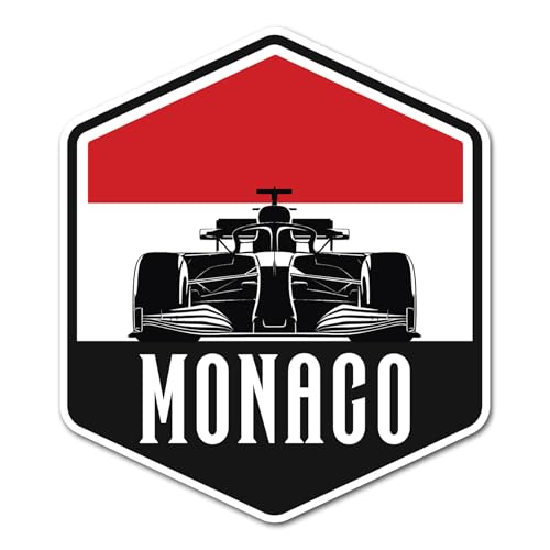 2 pegatinas de vinilo de 10 cm de Mónaco, bandera de coches de carreras, monumentos de la ciudad, geografía, vacaciones, ubicación, calcomanías #83455