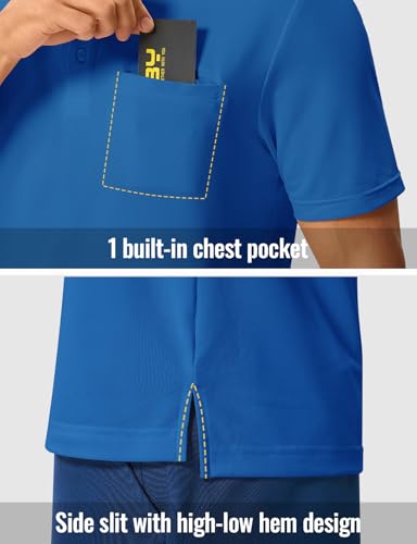 Image of Rdruko Men's Polo Shirts Short Sleeve Quick Dry Outdoor Golf Sports Shirts with Pocket