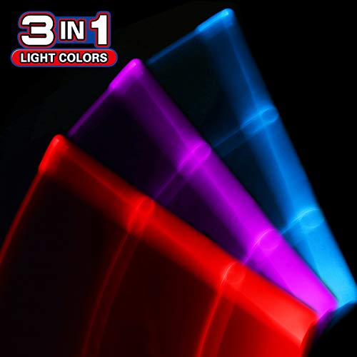 2-in-1 light up swords dual saber3 color changing led fx sound motion sensitive and telescopic handle for galaxy war fighter warriors halloween party kid gift christmas birthday present