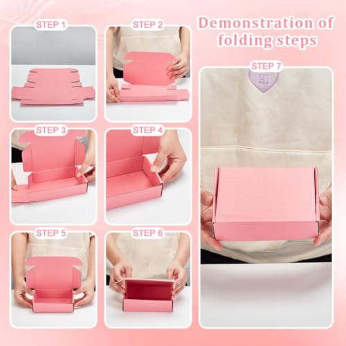 PH PandaHall 30 Packung Rosa Versandkarton Zum Verpacken von Mailerkartons Karton Für Kleine Unternehmen Geschenkkarton Zum Verpacken von Kerzen Versandmailing 15x10x4cm