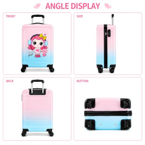 Image of Winnies 20 Inch Kids Suitcase with 8 Wheel Travel Trolley Bag (4 Day Trip)
