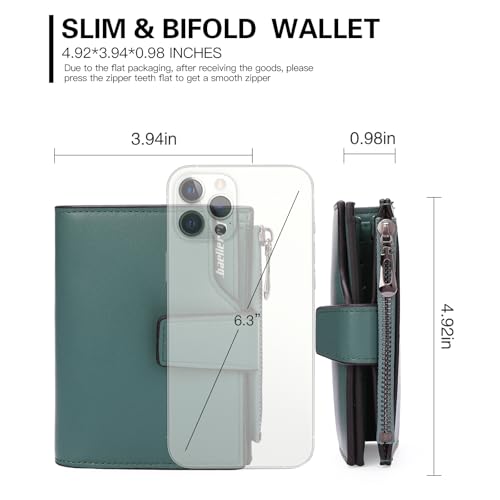 Image of Small Women Wallet Ladies Billfold Card Holder with Zipper Coin Pocket