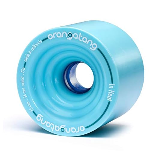 Orangatang in Heat 75 mm 77a Downhill Longboard Skateboard Cruising Wheels w/Loaded Jehu V2 Bearings (Blue, Set of 4)