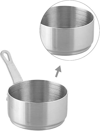 Miniatura 7 de Cacerola con asa, mini sartén con agujero para colgar, olla con asa, multiusos, resistente a la corrosión, tazas medidoras de acero inoxidable 304