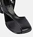 Vertundy Women's Flip Flop Heels High Heeled Sandals Leather Chunky Square Toe Adjustable Ankle Strap Buckle Dress Fashion Party Thong Heeled Black Sandals