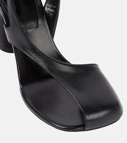 Vertundy Women's Flip Flop Heels High Heeled Sandals Leather Chunky Square Toe Adjustable Ankle Strap Buckle Thong Heeled Sandals2