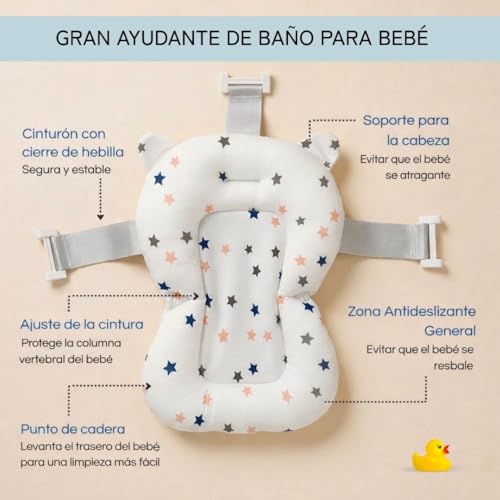 Miniatura 9 de Bathby Bañera Bebé Con Patas Multifuncional 6 En 1: Plegable Con Soporte, Con Termómetro, Cojín Reductor, Cambiador, Bandeja Y Cesta Organizadoras, Desagüe Con Tubo Y Soporte Para Ducha, Gris Pro