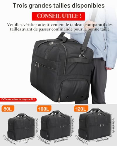 Urtala Sac de Voyage Pliable pour Homme et Femme, 120L Grand Sac Voyage – vue 9