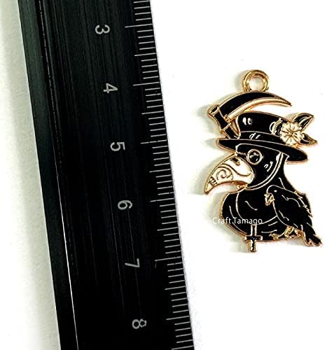 Amazon Co Jp Craft Tamago Charm Parts Plague Mask Scythe Crow Color Charm Epo 1 1 X 0 9 Inches 28 X 23 Mm Hobbies