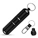 3 Parts Airtight Stash Jar Smell Proof Durable Multi-Use Portable Herb Jar Cigarette Case Container Waterproof Aluminum Screw-top Lid Lock Odor With Key ring (Black)