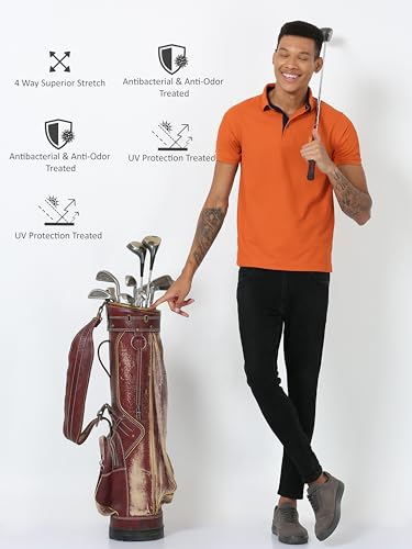Image of STELLERS Men's Premium Regular Fit Polo T-Shirt's |Feather Touch Feel | Odour Resistant| Anti-Static| Wrinkle Free | Quick Dry | Stretchable | Lightweight | Sweat-Proof