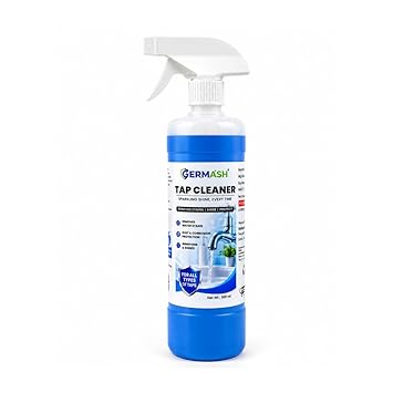 Tap Cleaner & Limescale Remover 500ml | Removes Hard Water Stains, Calcium Deposits & Rust Marks in 60 Seconds | Descaler for Taps, Faucets, Showers, Tiles, Mirrors & Bathroom Fittings | Shine Formula