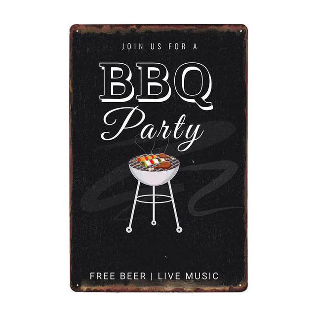 ABCDEFG - Targhe in metallo – 4 pezzi – bbq Dad's Zone barbecue – Sign in | Segni per bar casa – segno grotta uomo | Insegne in metallo vintage UK | Insegne in metallo retrò e divertenti